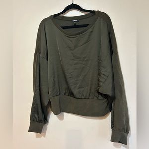 Express Two Toned Satin Front Sweatshirt